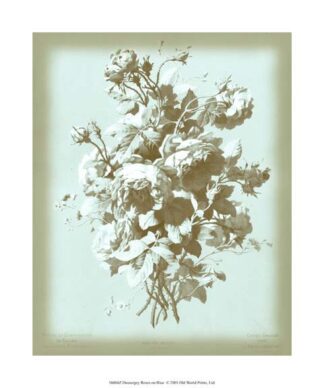 Dussurgey Roses on Blue