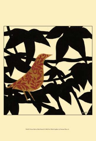 Ornate Bird on Black Branch