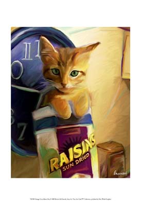 Orange Cat in Raisin Box