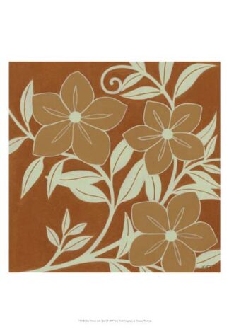 Tan Flowers with Mint Leaves I