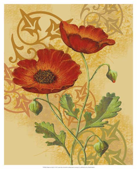 Poppies on Gold I
