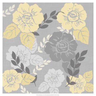 Yellow Roses on Grey I