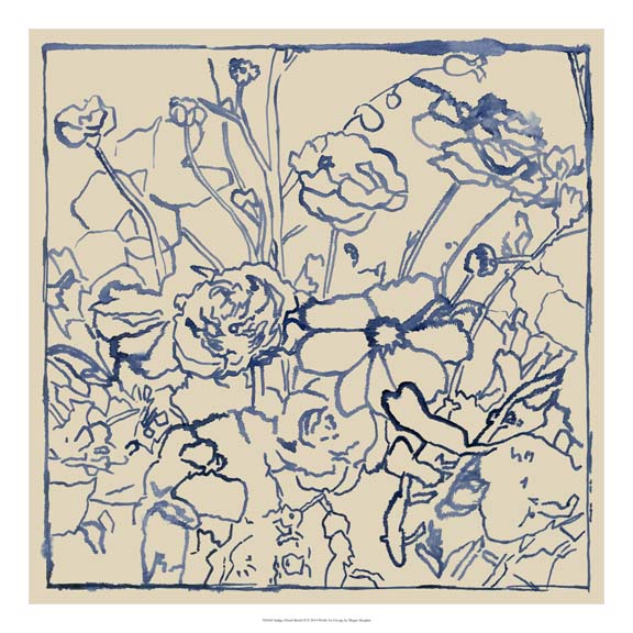 Indigo Floral Sketch II