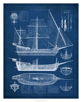Antique Ship Blueprint I