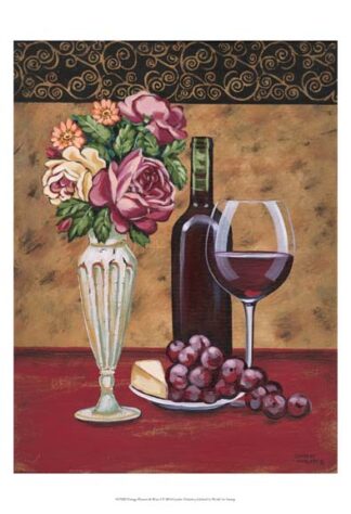 Vintage Flowers & Wine I