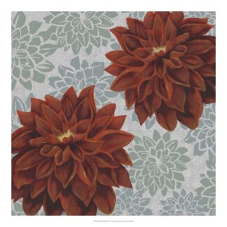 Woodblock Dahlias I