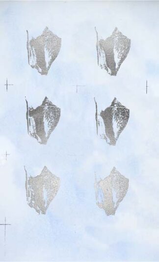 6-Up Silver Foil Shell III on Blue Wash III