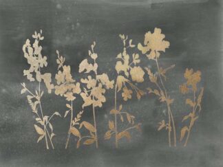 Gold Foil Flower Field on Black