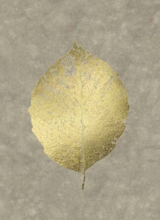Gold Foil Leaf III on Lichen Wash