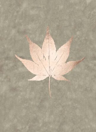 Rose Gold Foil Leaf IV on Lichen Wash