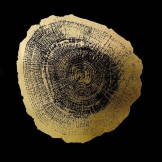 Gold Foil Tree Ring IV on Black