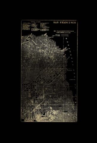 Gold Foil City Map San Francisco on Black