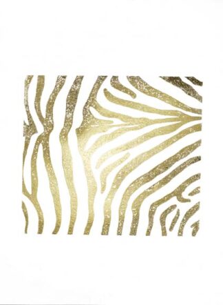 Gold Foil Zebra Pattern on White