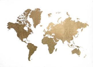 Gold Foil World Map