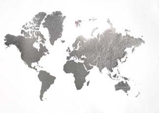 Silver Foil World Map