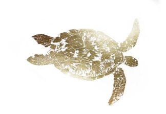 Gold Foil Sea Turtle I