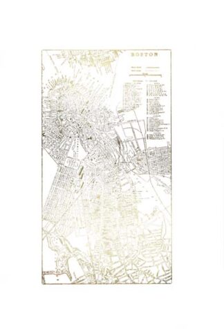 Gold Foil City Map Boston