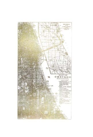 Gold Foil City Map Chicago