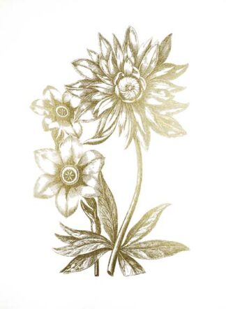 Gold Foil Floral Chintz I