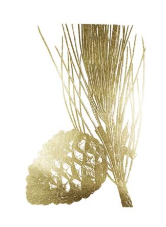 Gold Foil Pine Cones I