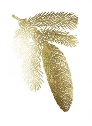 Gold Foil Pine Cones IV