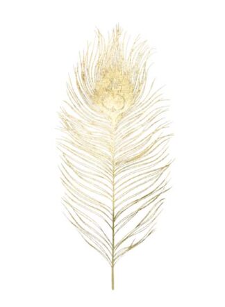 Gold Foil Peacock Feather I