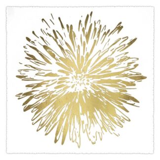 Gold Foil Flower Burst I Deckled
