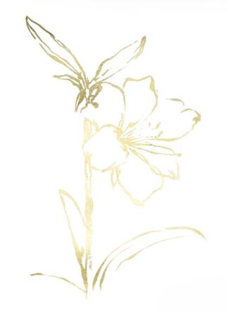 Gold Foil Floral Ink Study I