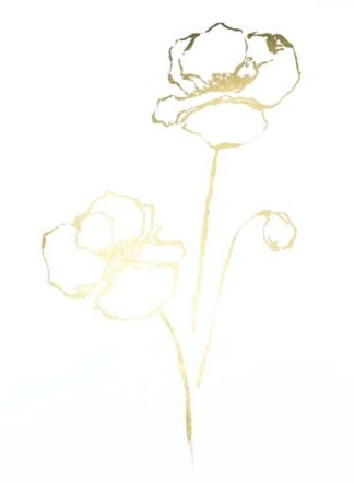 Gold Foil Floral Ink Study III