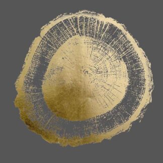 Gold Foil Tree Ring II on Dark Grey