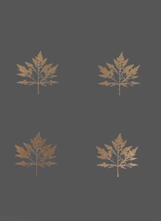 4-Up Rose Gold Foil Leaf I on Dark Grey
