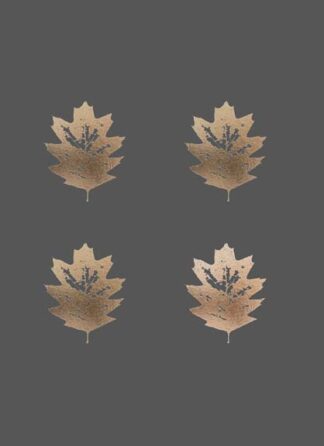 4-Up Rose Gold Foil Leaf III on Dark Grey