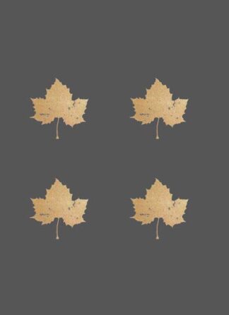 4-Up Rose Gold Foil Leaf IV on Dark Grey