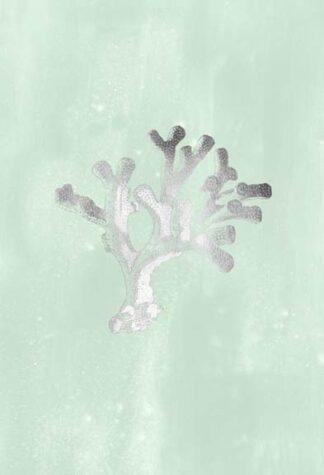 Silver Foil Coral II on Seafoam Wash
