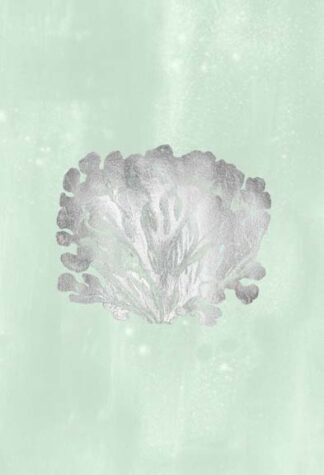 Silver Foil Coral III on Seafoam Wash