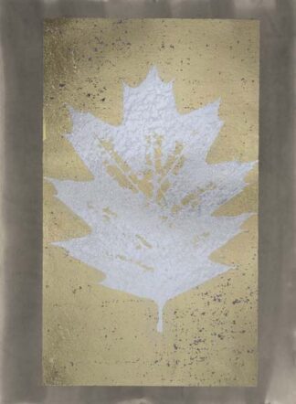 Silver Foil Leaf I on Gold Foil & Sepia Wash