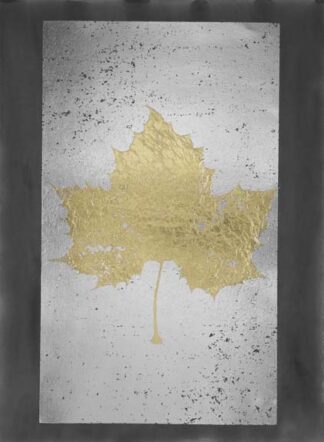 Gold Foil Leaf II on Silver Foil & Black Wash