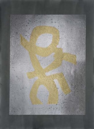 Gold Foil Symbiotic III on Silver Foil & Black Wash