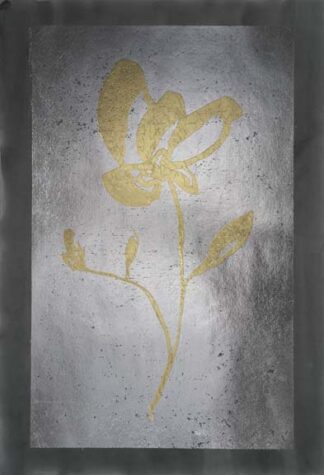 Gold Foil Sumi-e II on Silver Foil & Black Wash